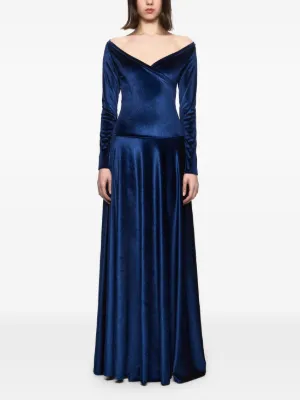 Forte Forte long-sleeve Maxi Wrap Dress | Blue | FARFETCH