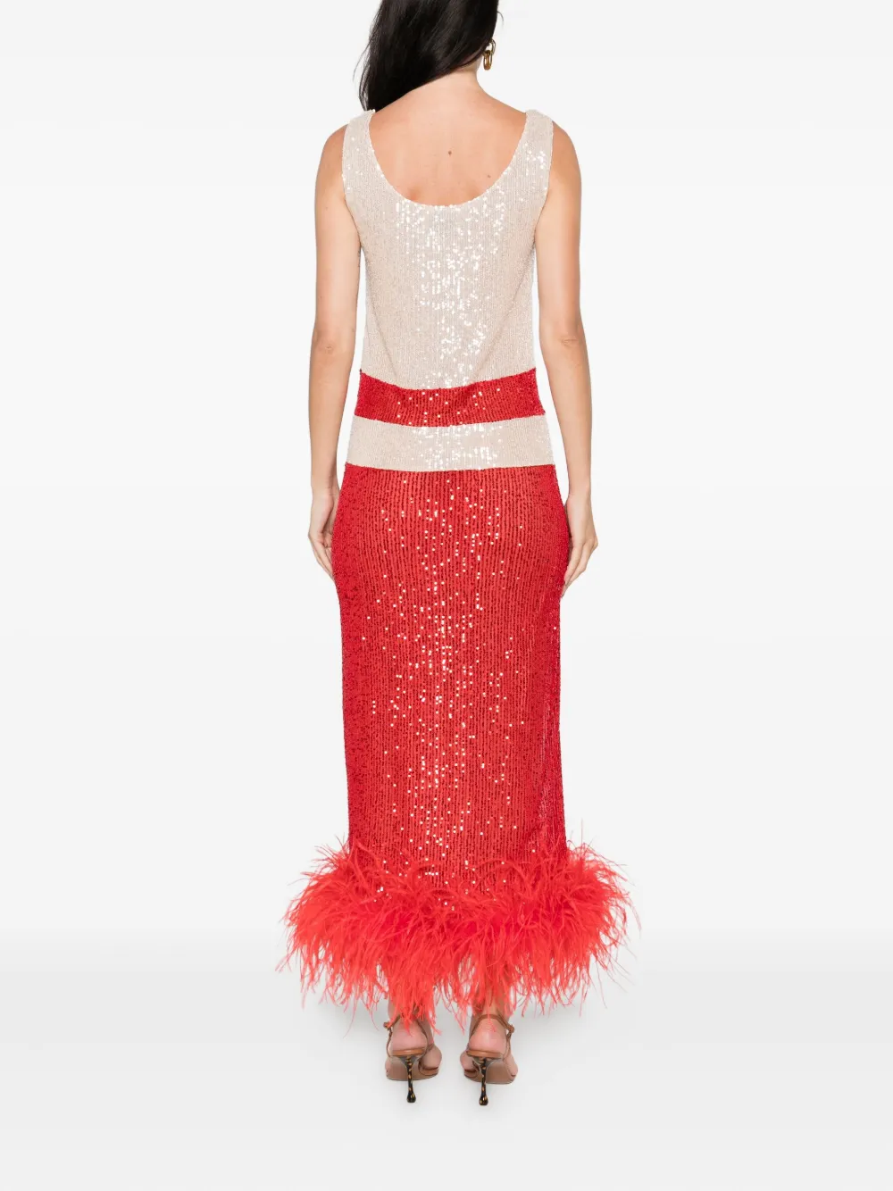 Atu Body Couture Sequins-embellishment Midi Dress In Red