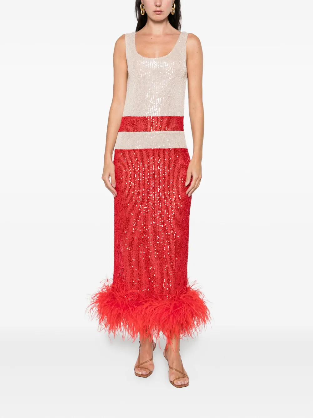 Atu Body Couture sequins-embellishment midi dress - Rood