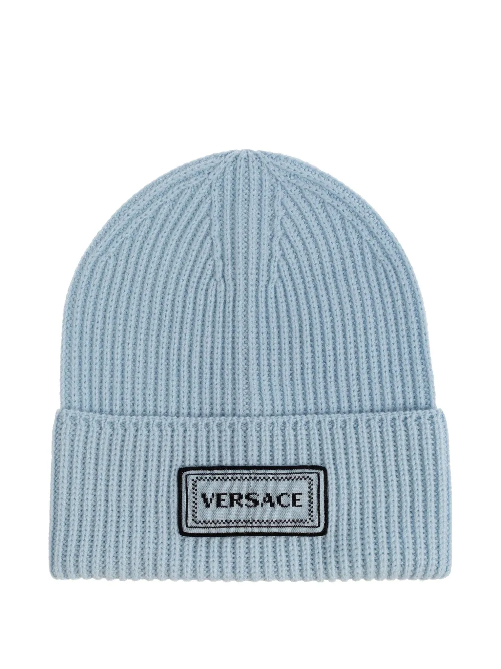 Versace logo-patch beanie - Blauw