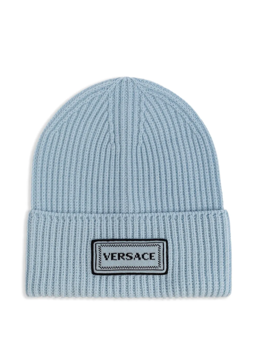 Versace logo-patch beanie | Blue | Image 1