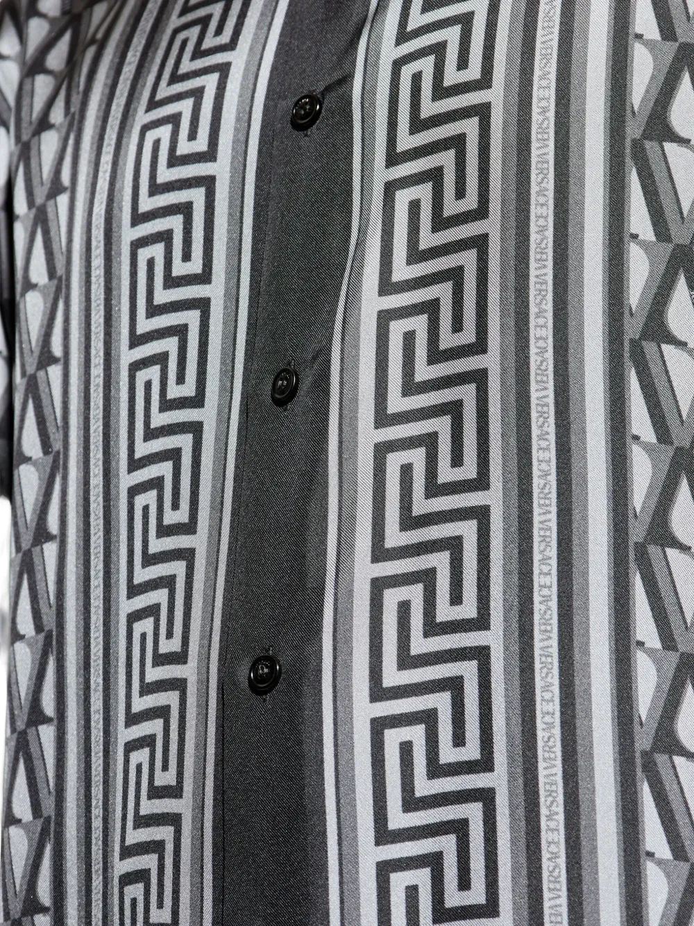 Versace Pattern-printed Long-sleeved Shirt In Black