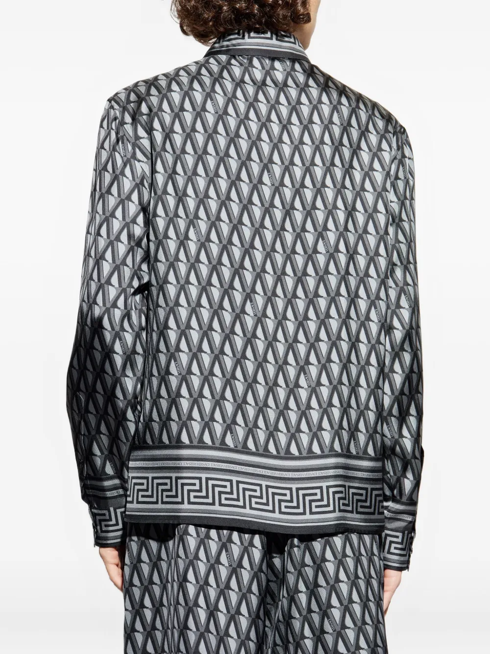 Versace Overhemd met geometrisch patroon Grijs
