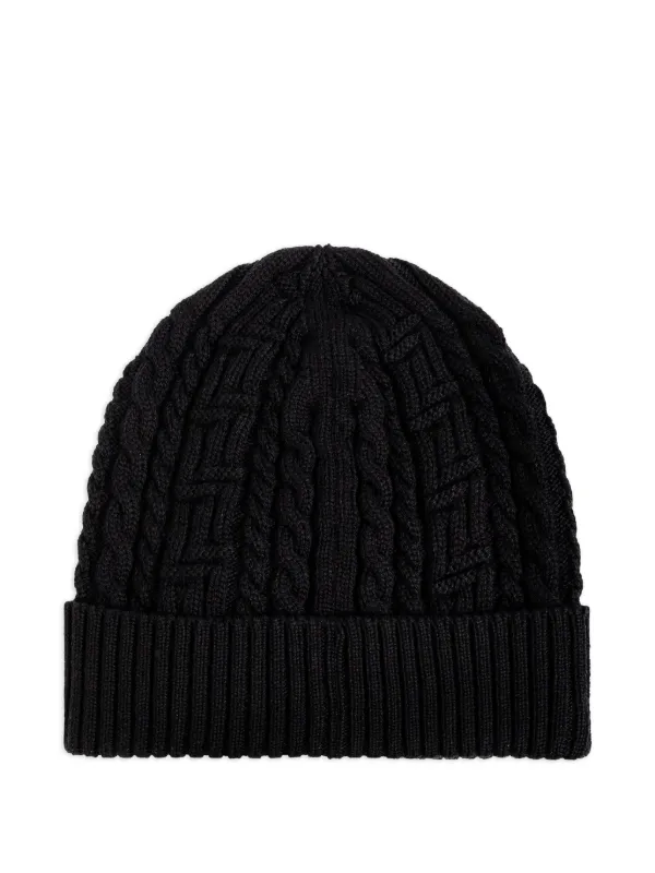 Versace Medusa Head-motif cable-knit Beanie | Black | FARFETCH