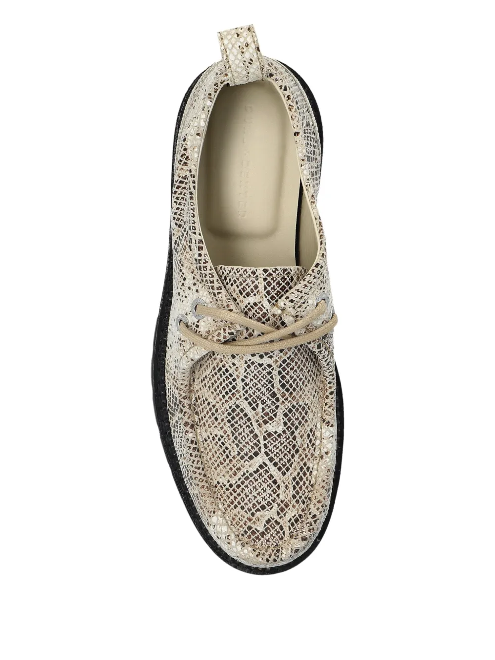 DUKE & DEXTER 30 mm Moby derby schoenen met slangen-effect Beige