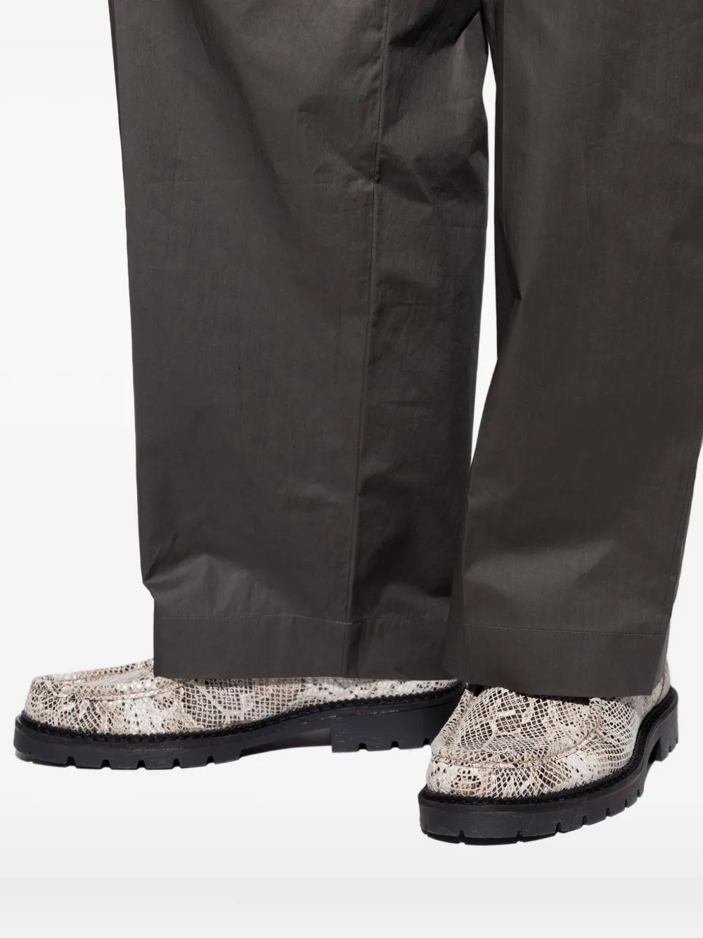 DUKE & DEXTER 30 mm Moby derby schoenen met slangen-effect Beige