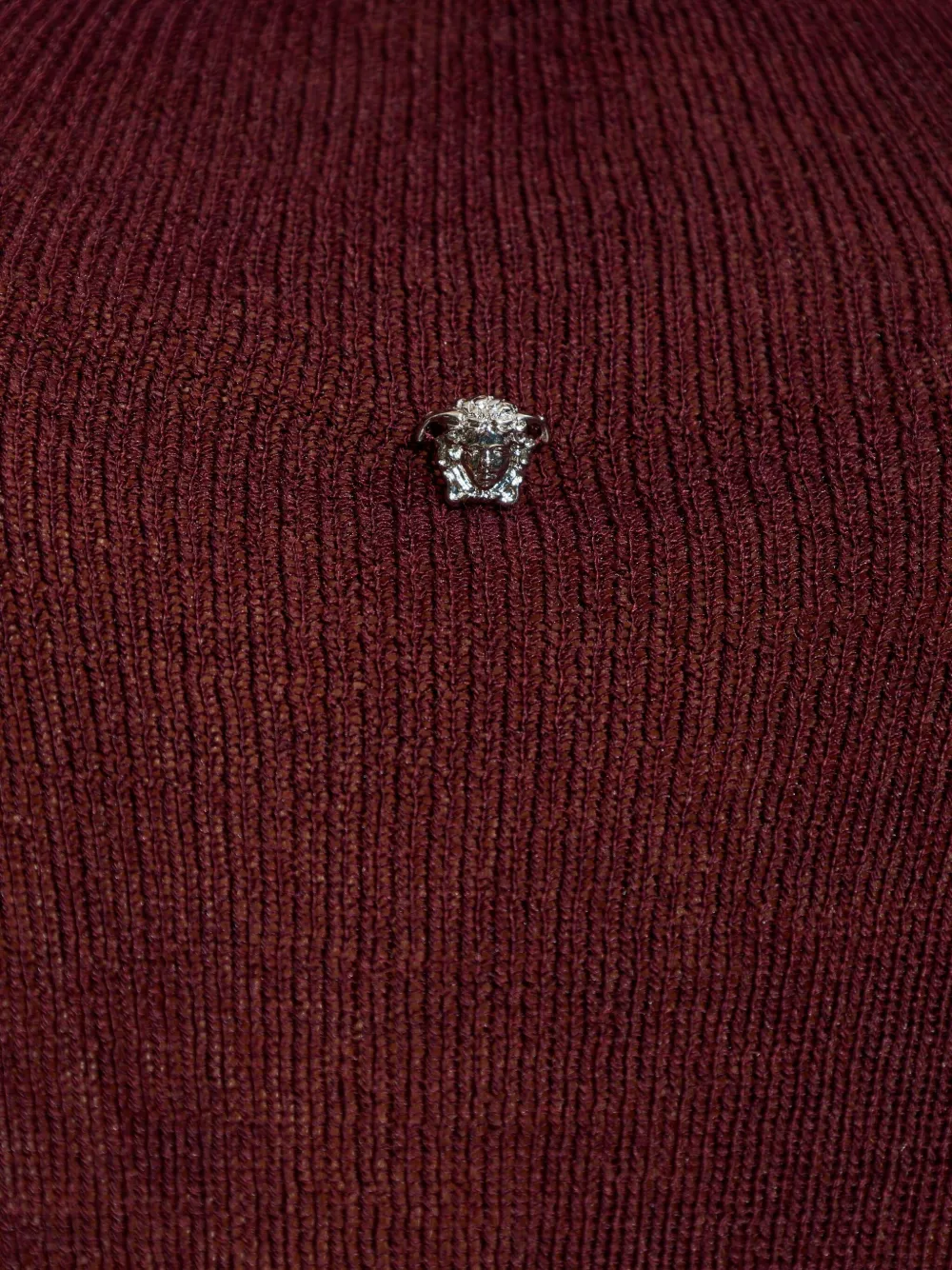 Versace Medusa-appliqué Sweater In Burgundy