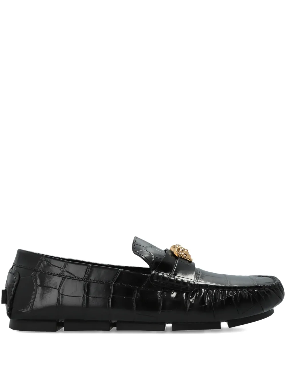 Versace Medusa Head-motif round-toe loafers | Black | Image 1