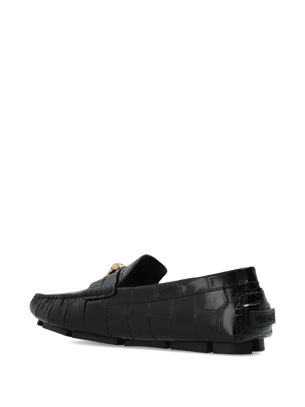 Versace Loafers met Medusa patroon en ronde neus Zwart