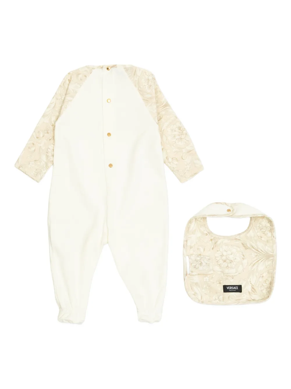 Versace Printed Babygrow Set In White