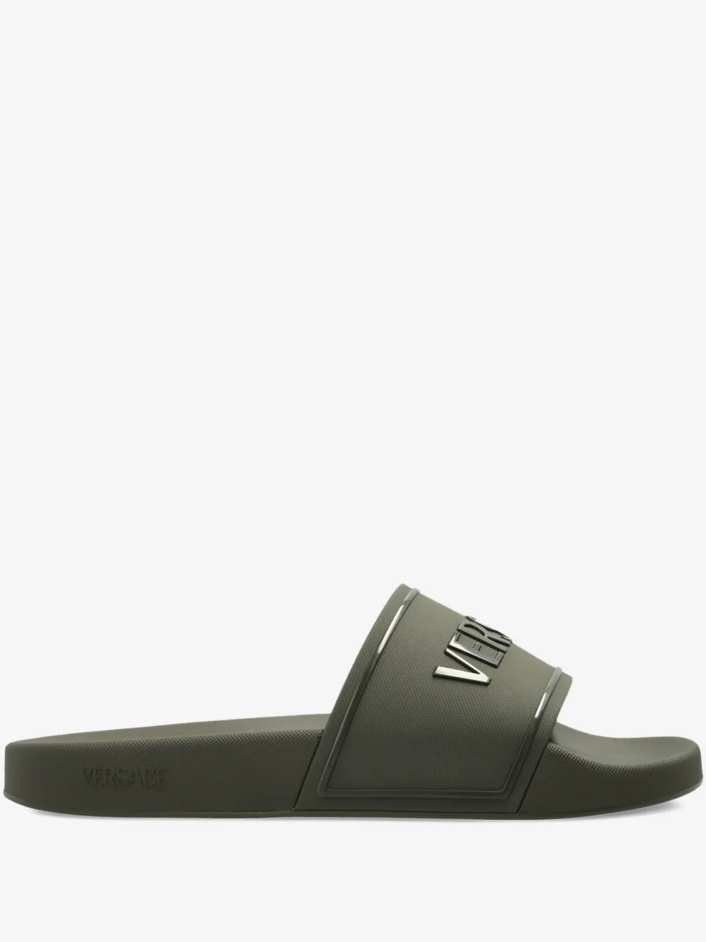 Versace rubber sliders | Green | Image 1