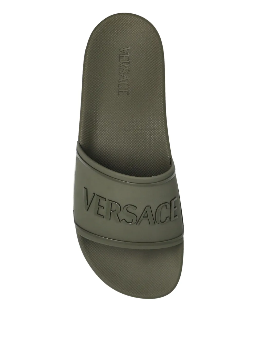 Versace logo-lettering slides Groen