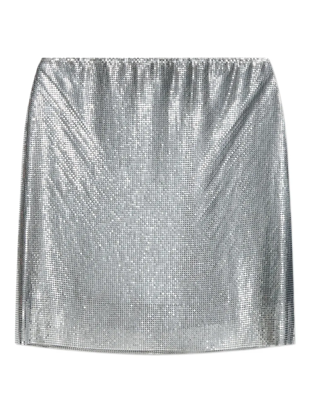 Versace Sequin-embellished Mini Skirt In Silver