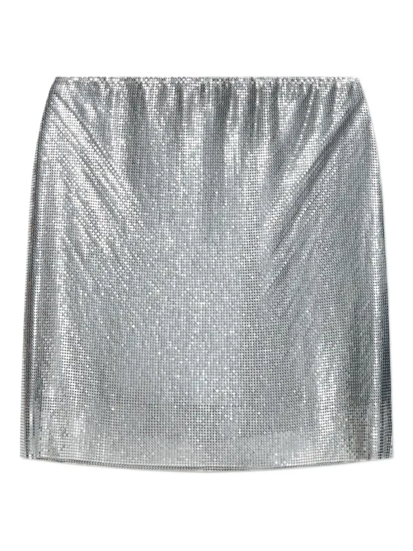 Versace Sequin-embellished Mini Skirt in Silver