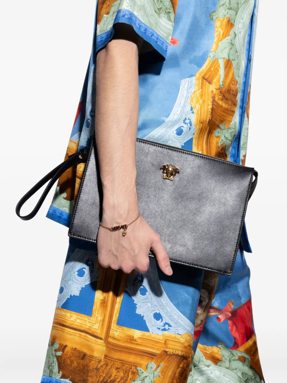 Versace La Medusa zipped clutch bag - Zwart