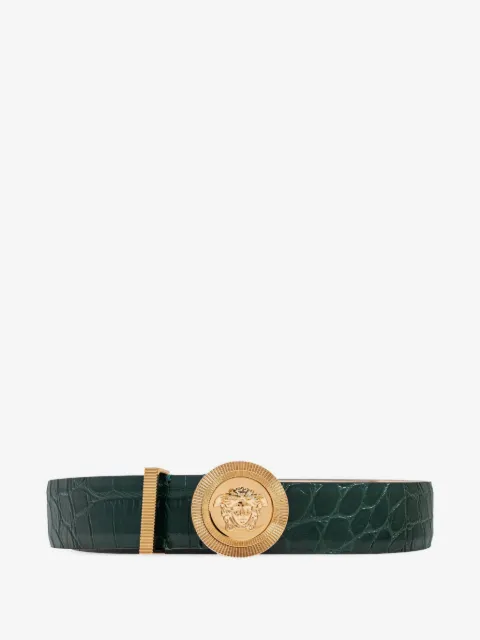 Versace ceinture Medusa Biggie à effet peau de crocodile 3cm 
