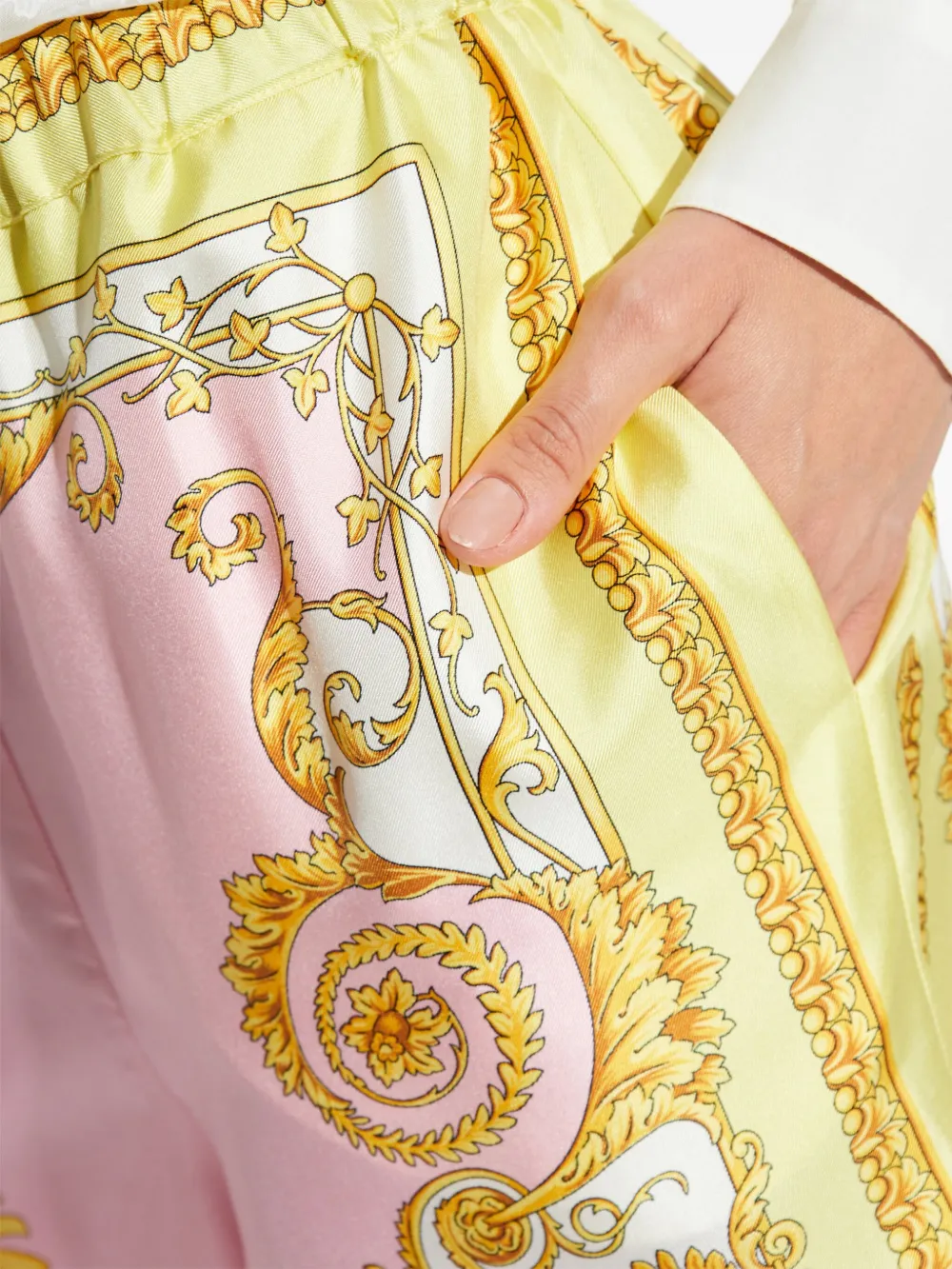 Versace Broek met Barocco-print Roze