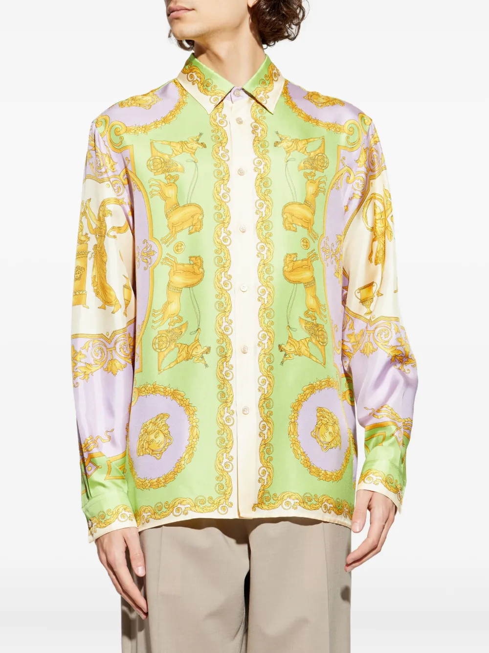 Versace Overhemd met barokprint Groen