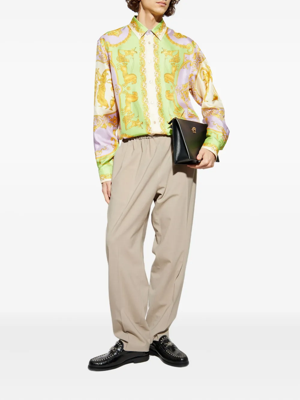 Versace Overhemd met barokprint - Groen