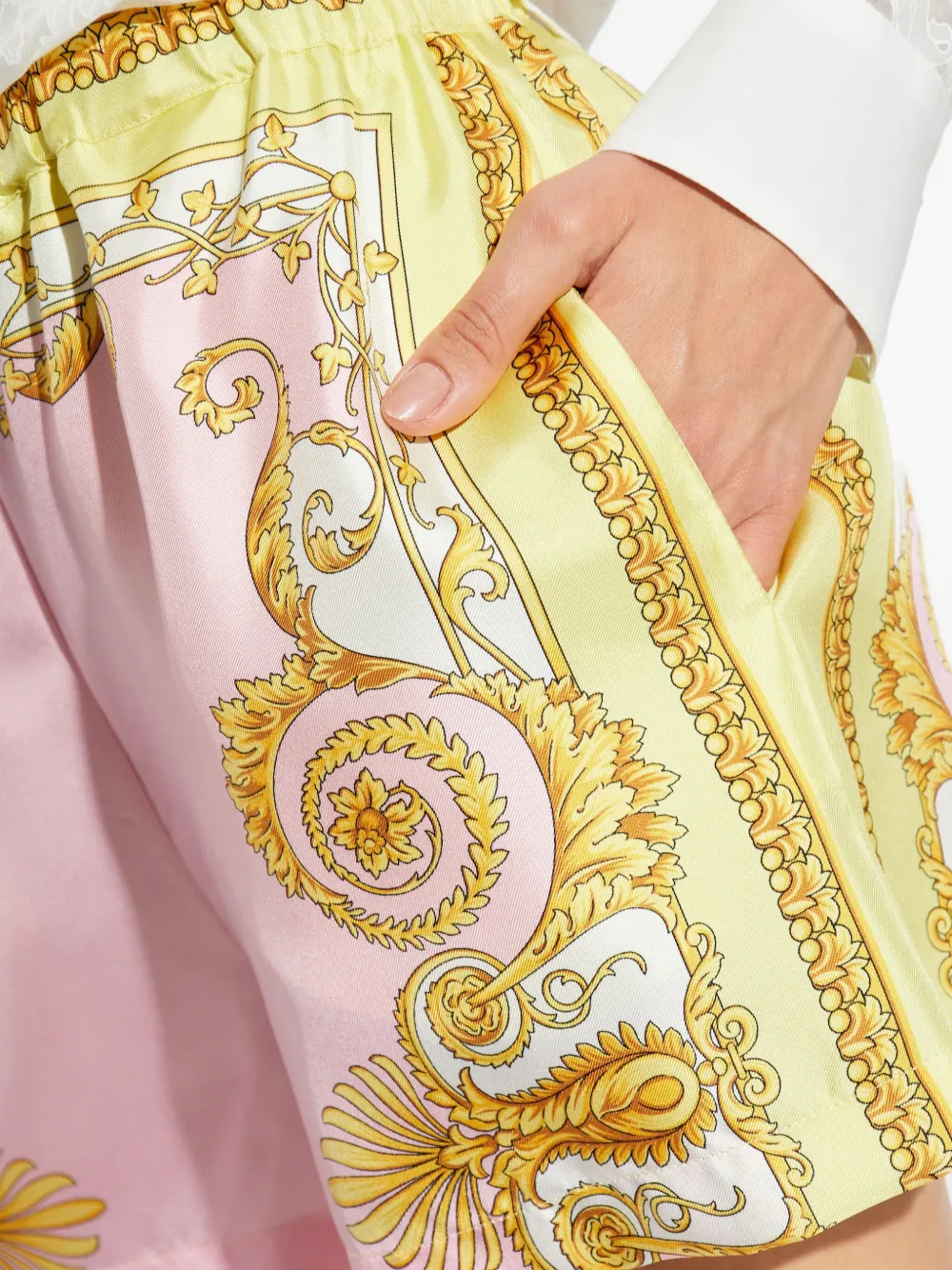 Versace Barocco-print Shorts In Multi