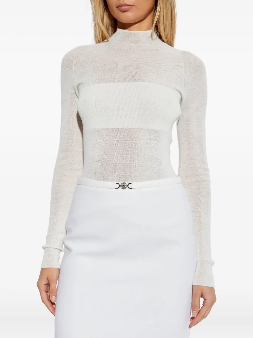 Versace Long-sleeve Roll-neck Sweater In Gray