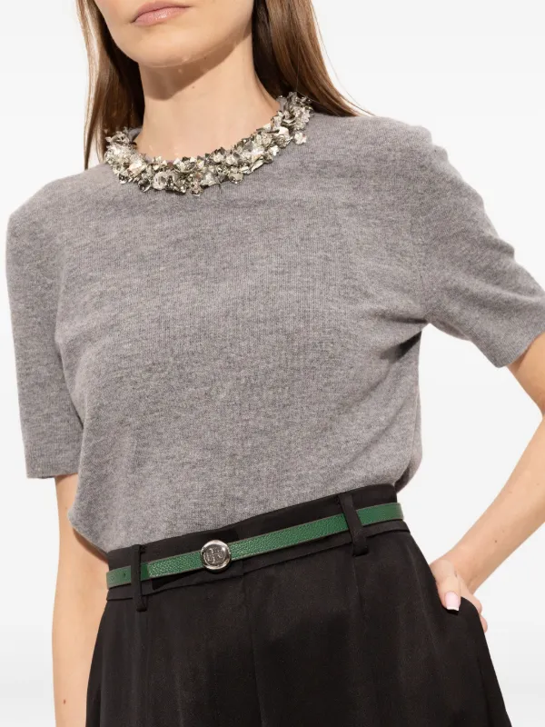 Tory Burch Romy Reversible Belt | Green | FARFETCH display picture 3