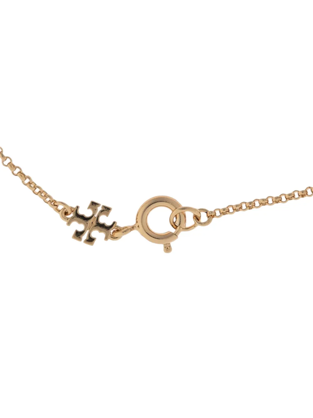Tory Burch Logo-charm Bracelet In Gold