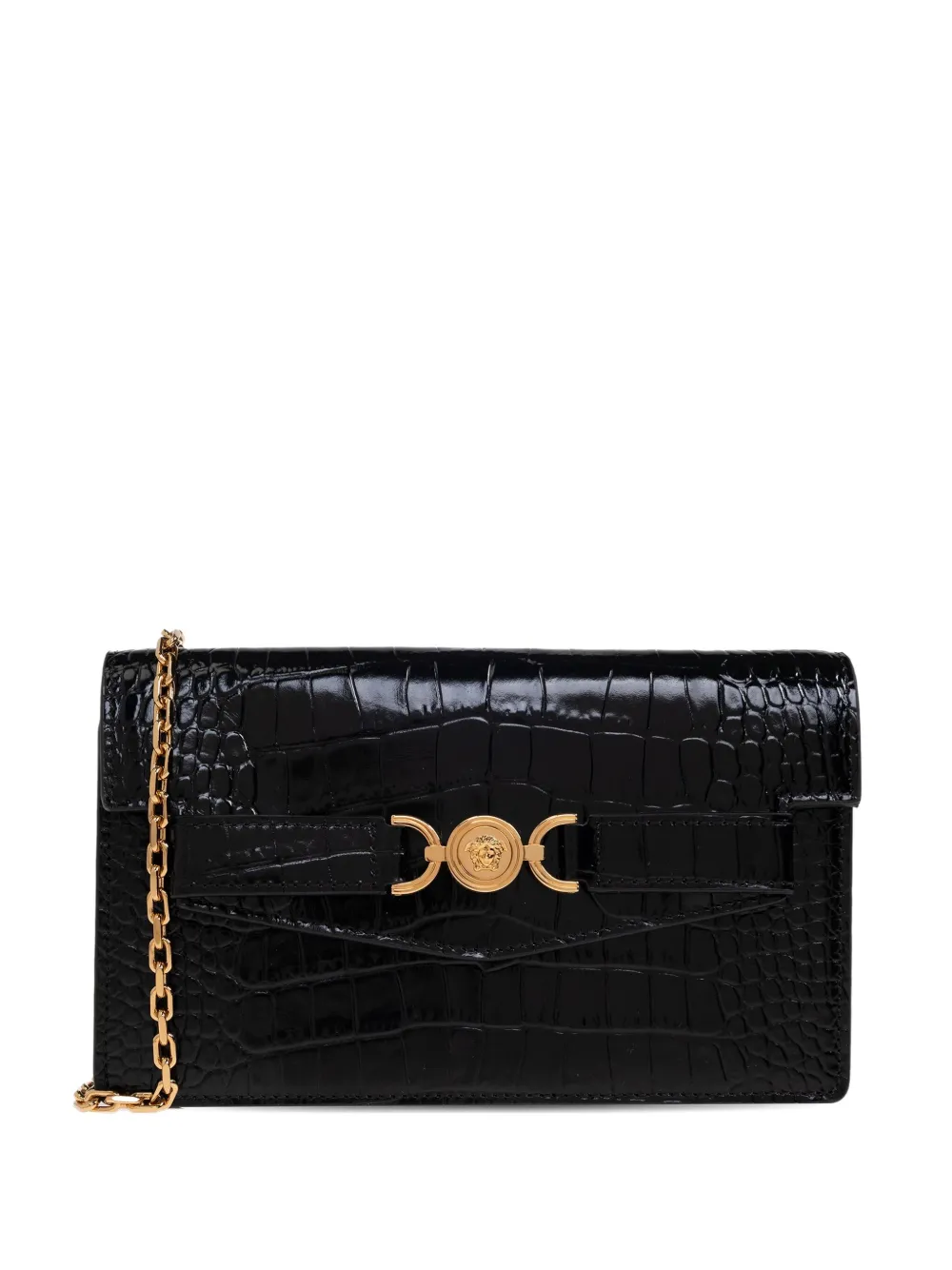 Versace Medusa '95 croc-effect mini clutch bag - Nero