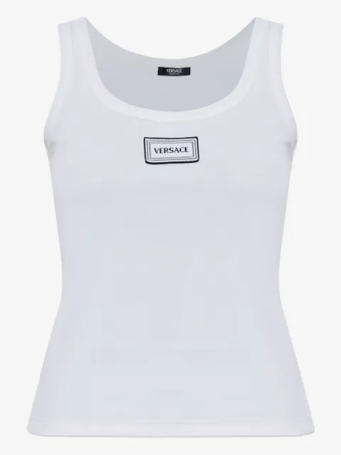 Versace logo-patch tank top