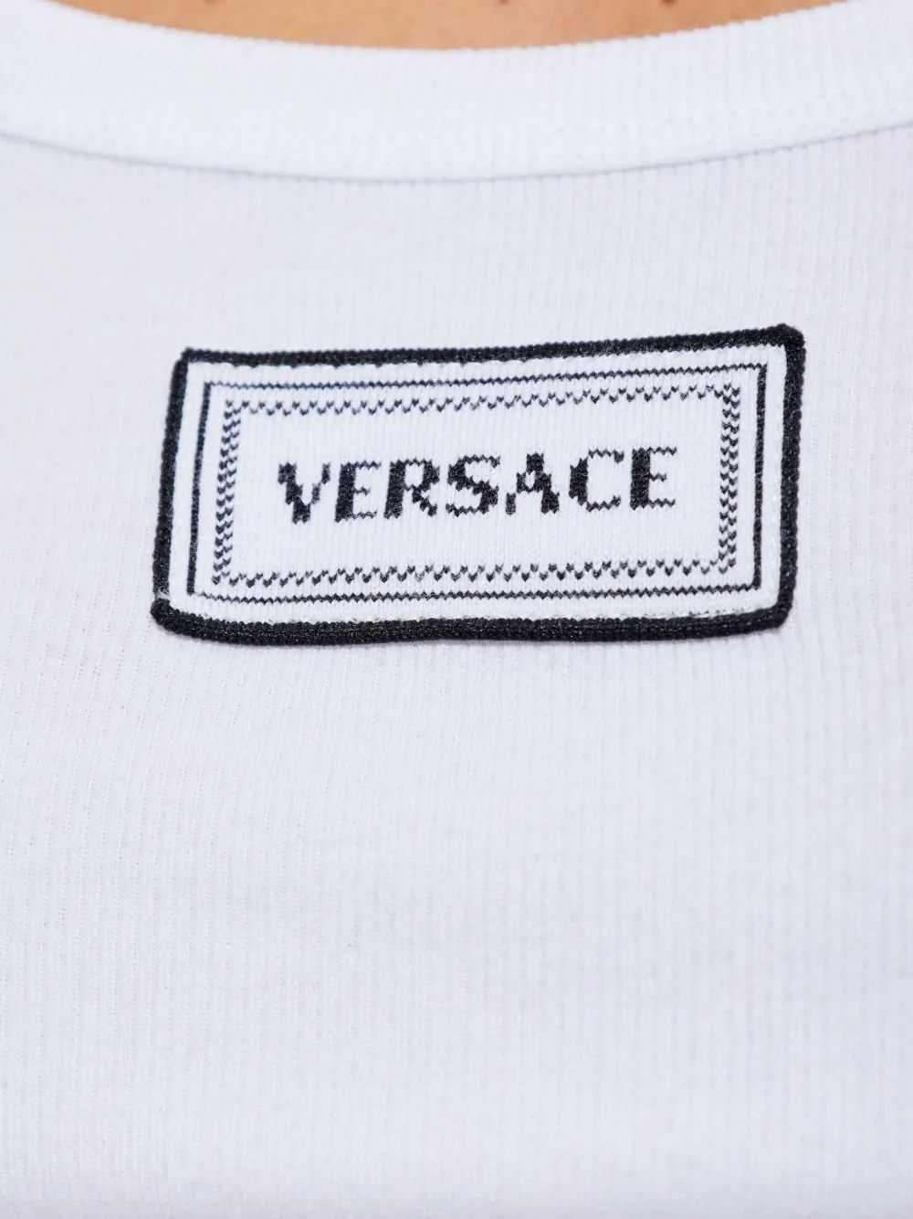 Versace Top met geborduurd logo Wit