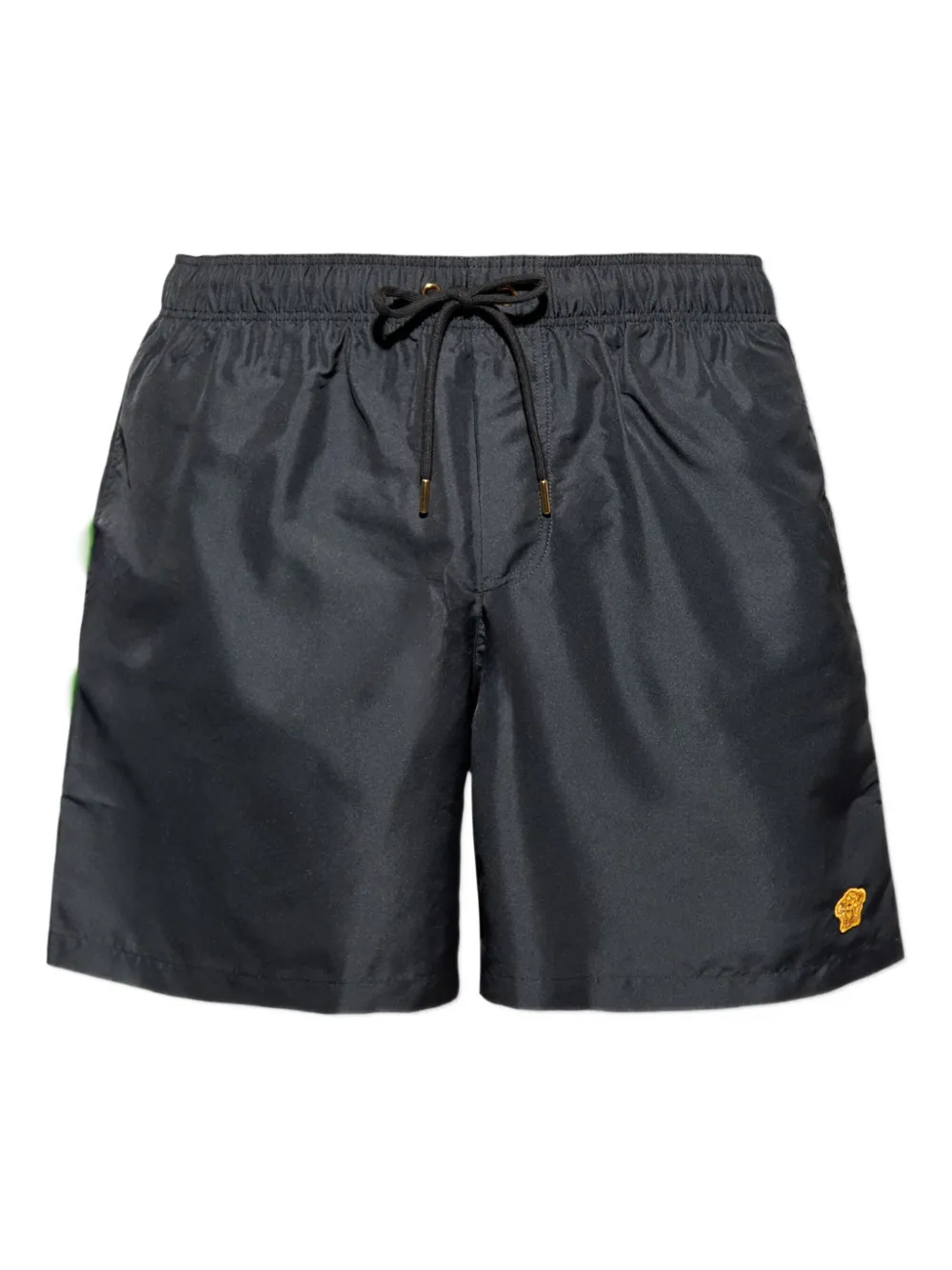 Versace drawstring logo-patch swim shorts - ブラック