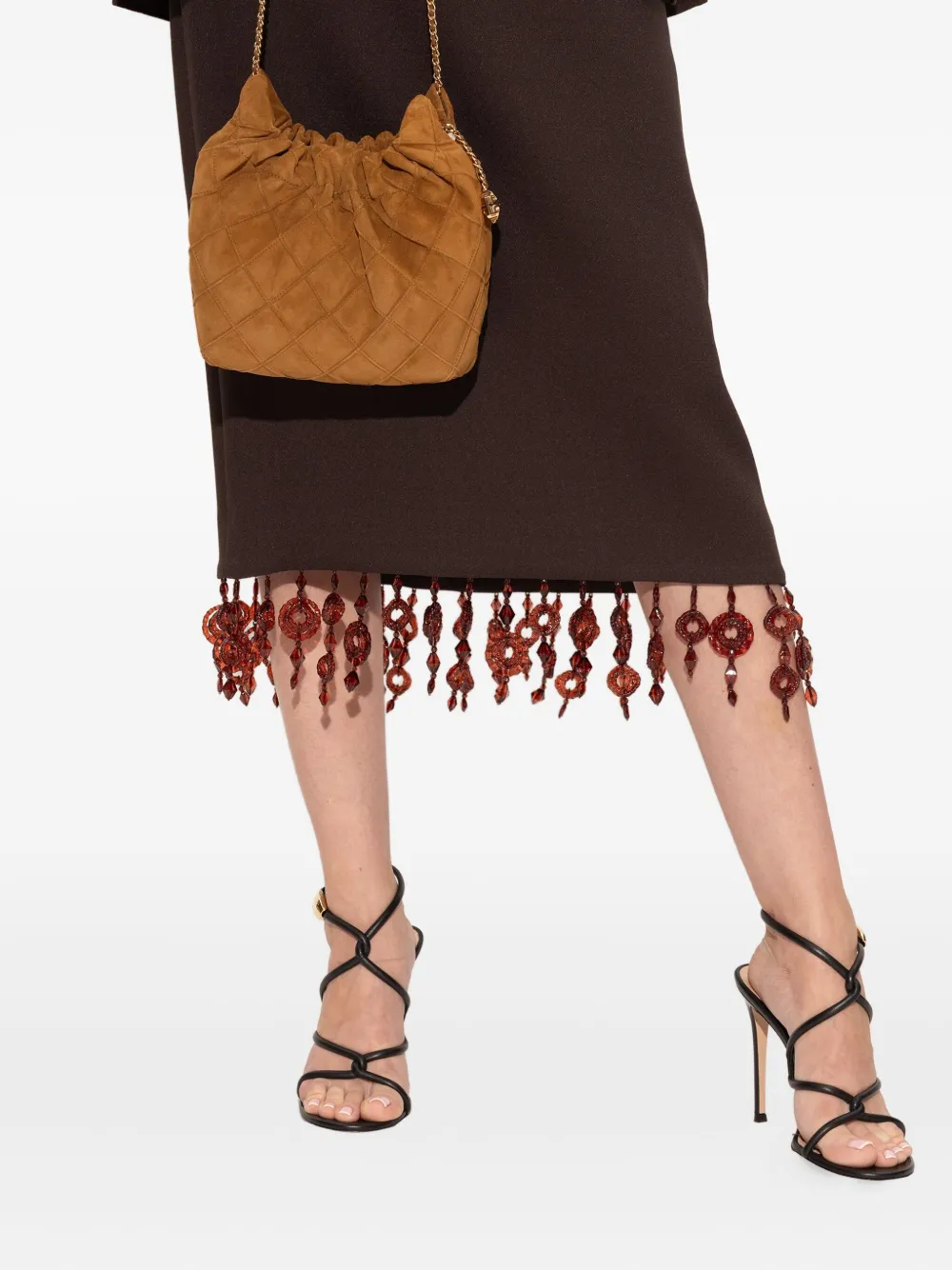 Tory Burch Shopper met kettingbandje - Bruin