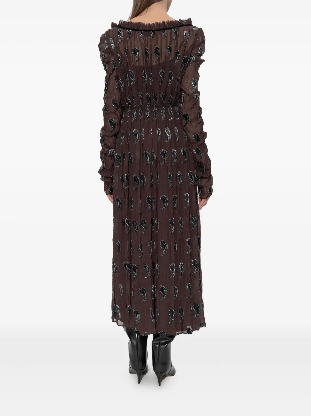 Tory Burch Paisley-print Midi Dress In Brown