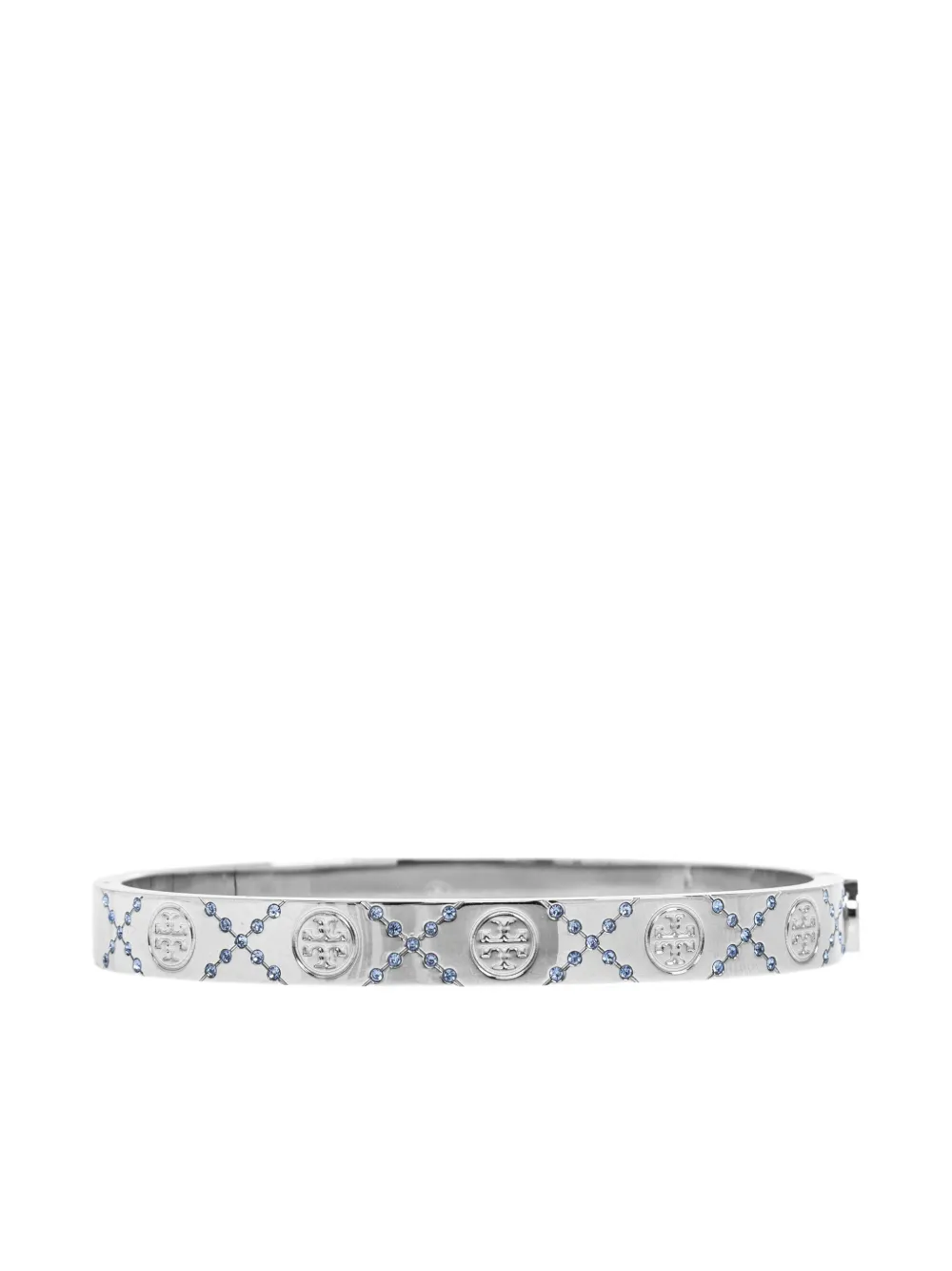 Tory Burch Logo-embossed Bracelet In Silver