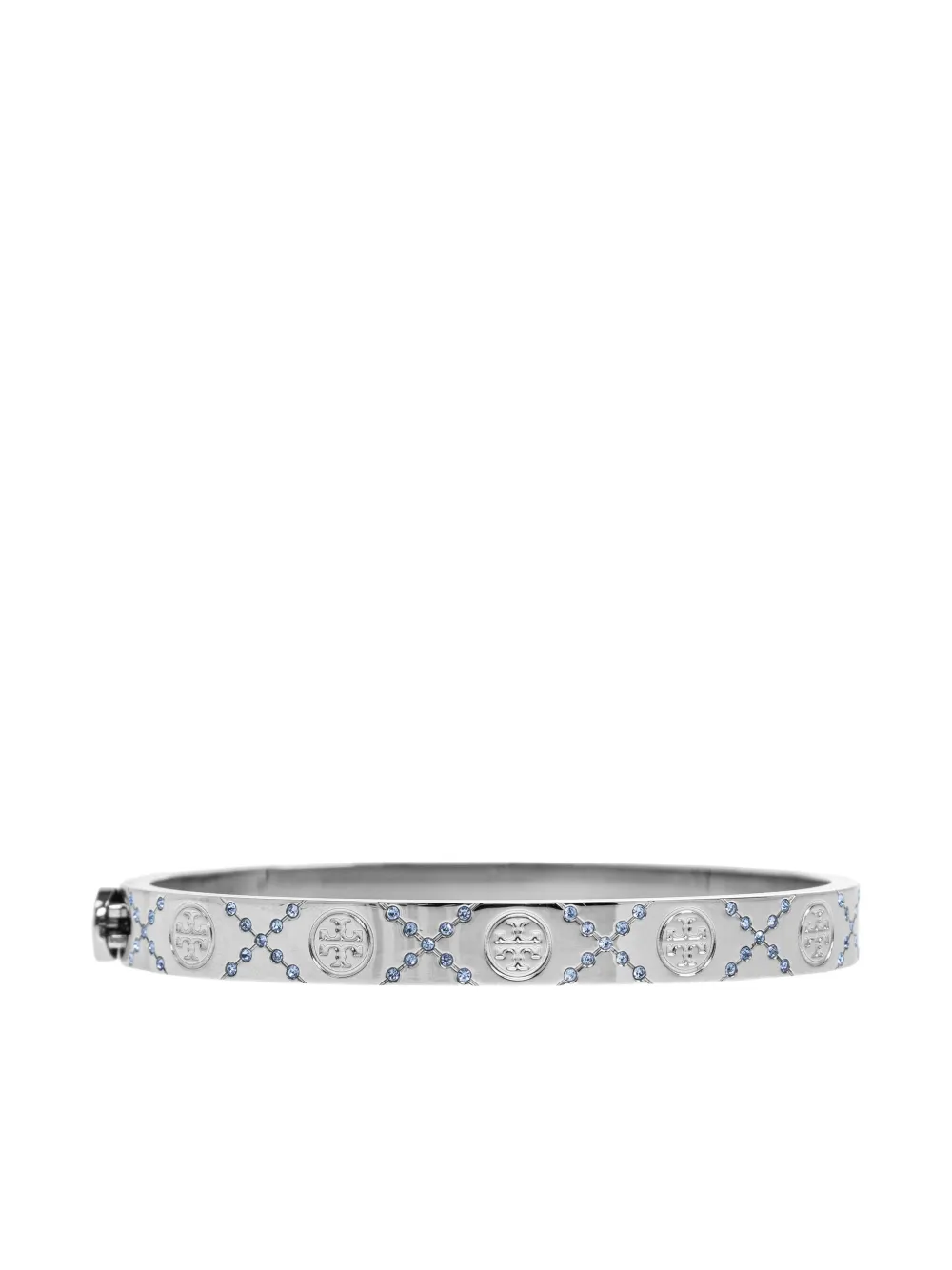 Tory Burch Logo-embossed Bracelet In Silver