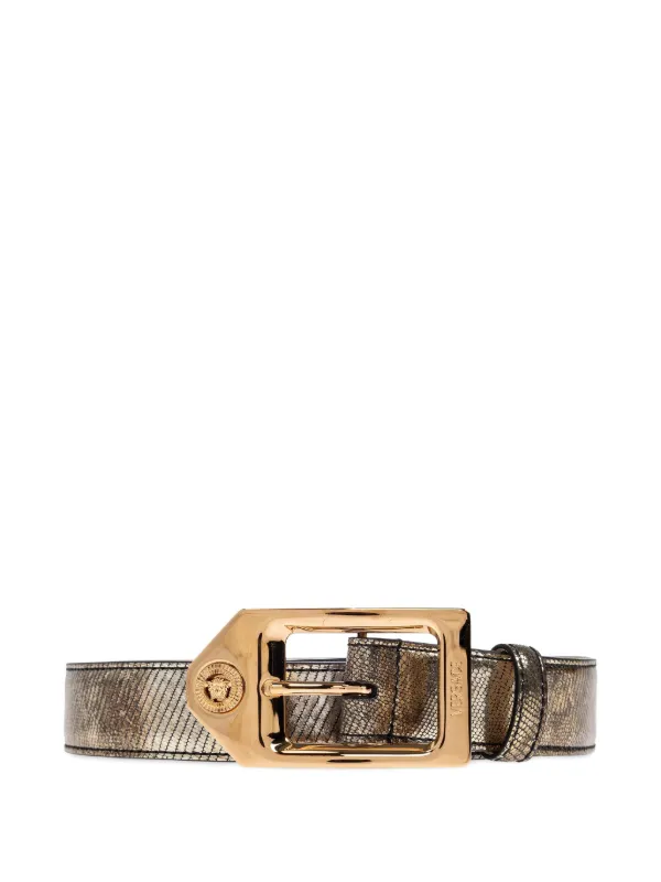 Versace メドゥーサ ヘッド レザーベルト | ゴールドトーン | FARFETCH JP