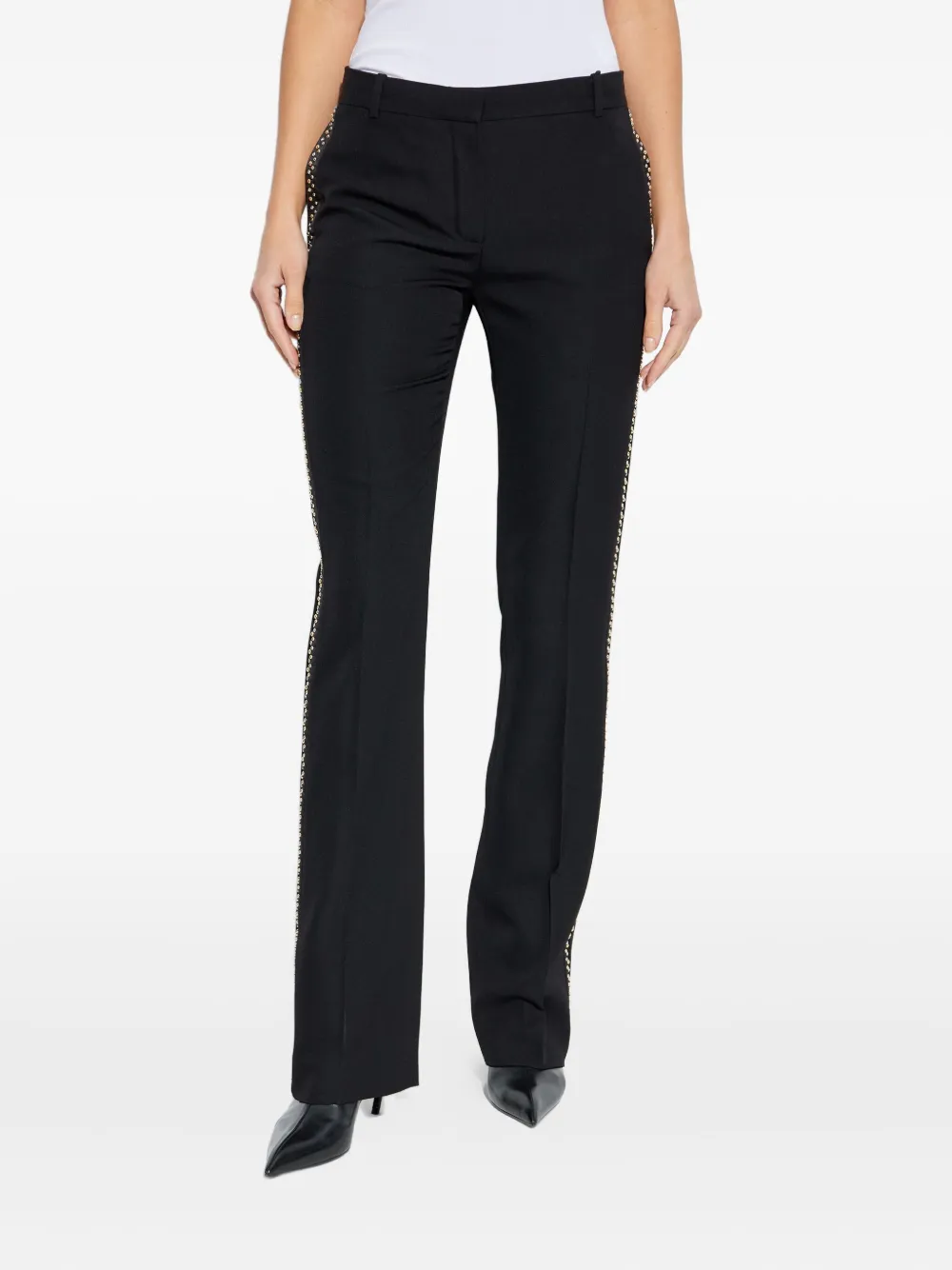 Versace Wollen broek met studs Zwart