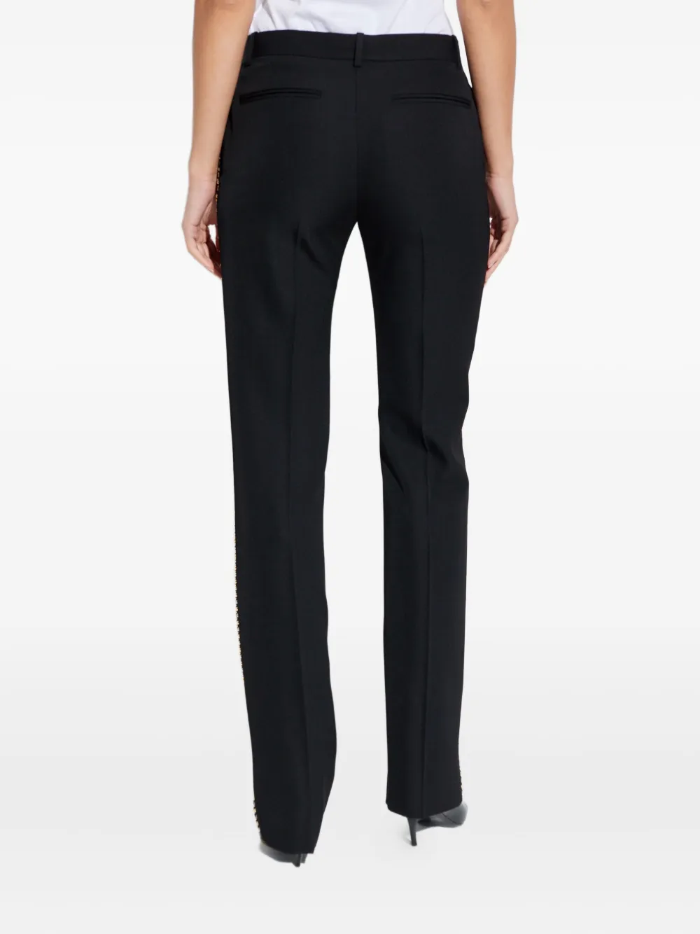 Versace Wollen broek met studs Zwart