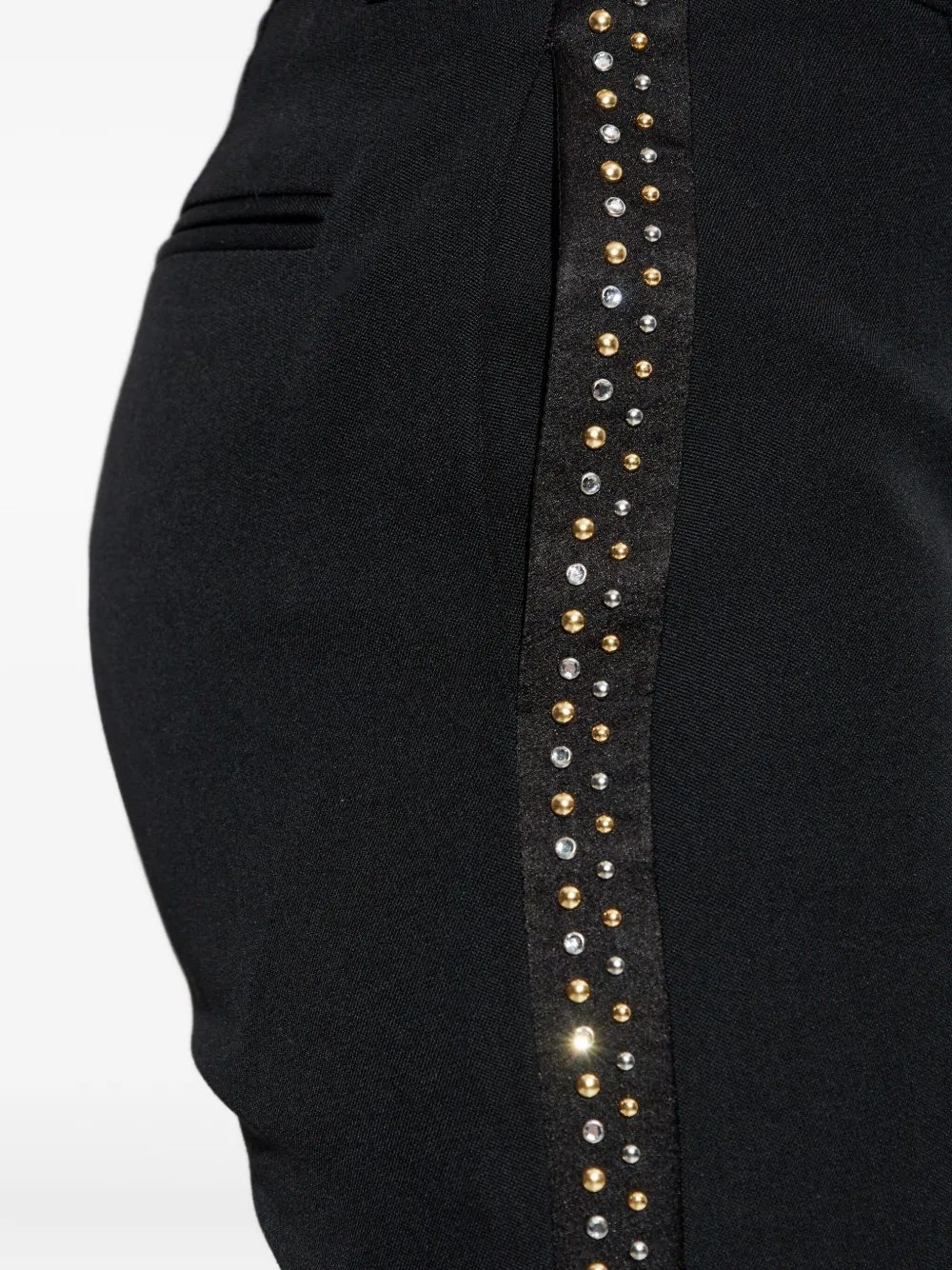 Versace Wollen broek met studs Zwart