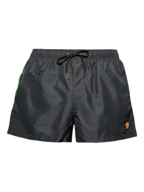 Versace drawstring logo-patch swim shorts