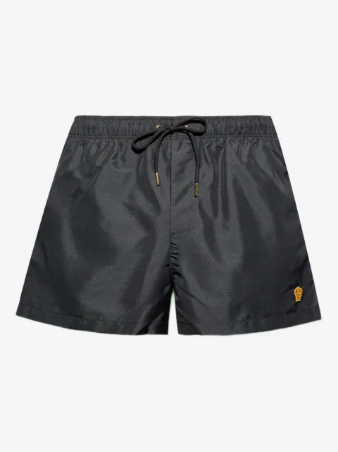 Versace drawstring logo-patch swim shorts