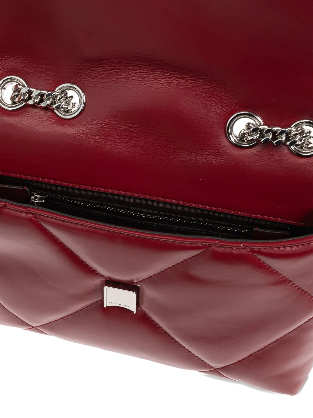 Tory Burch Quilted-design Logo-detail Chain Shouder Bag In Red