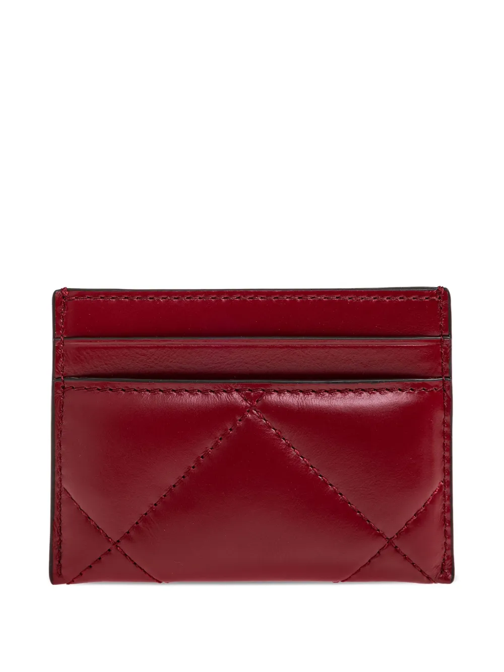 Tory Burch quilted-design card holder - Rood
