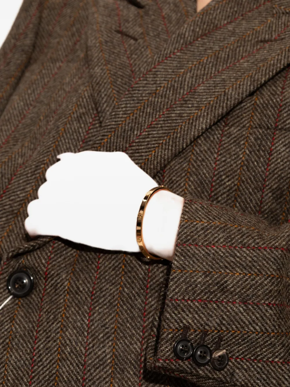 Tory Burch logo-plaque bracelet - Goud