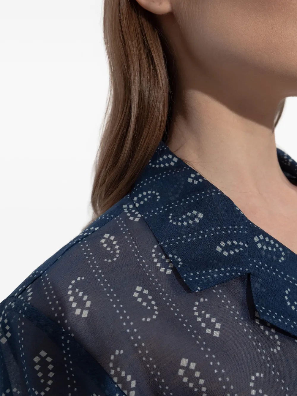 Tory Burch Camp Shirt In Blue