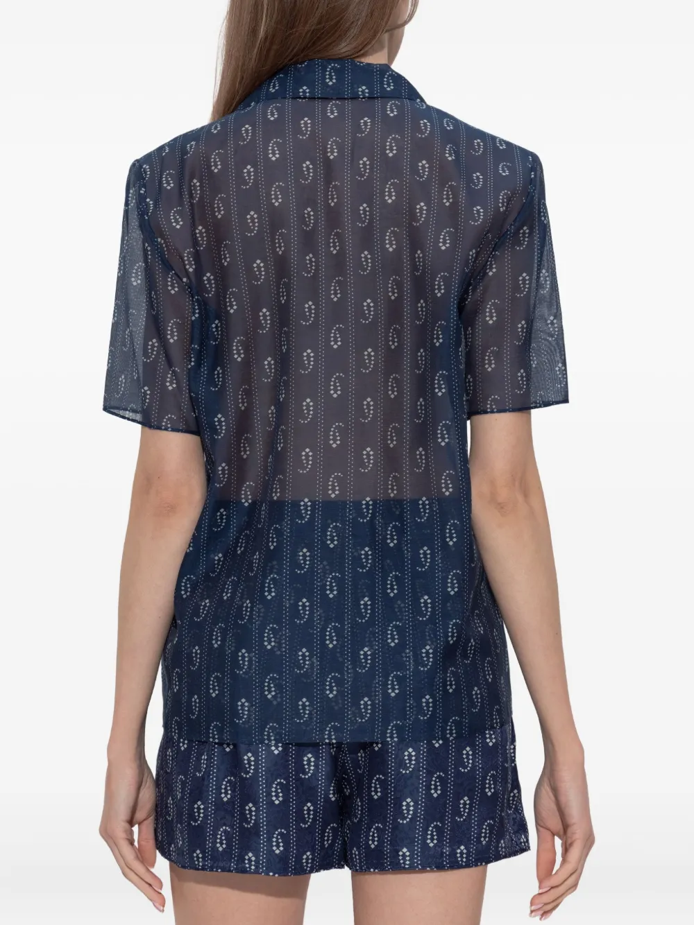 Tory Burch Camp Shirt In Blue