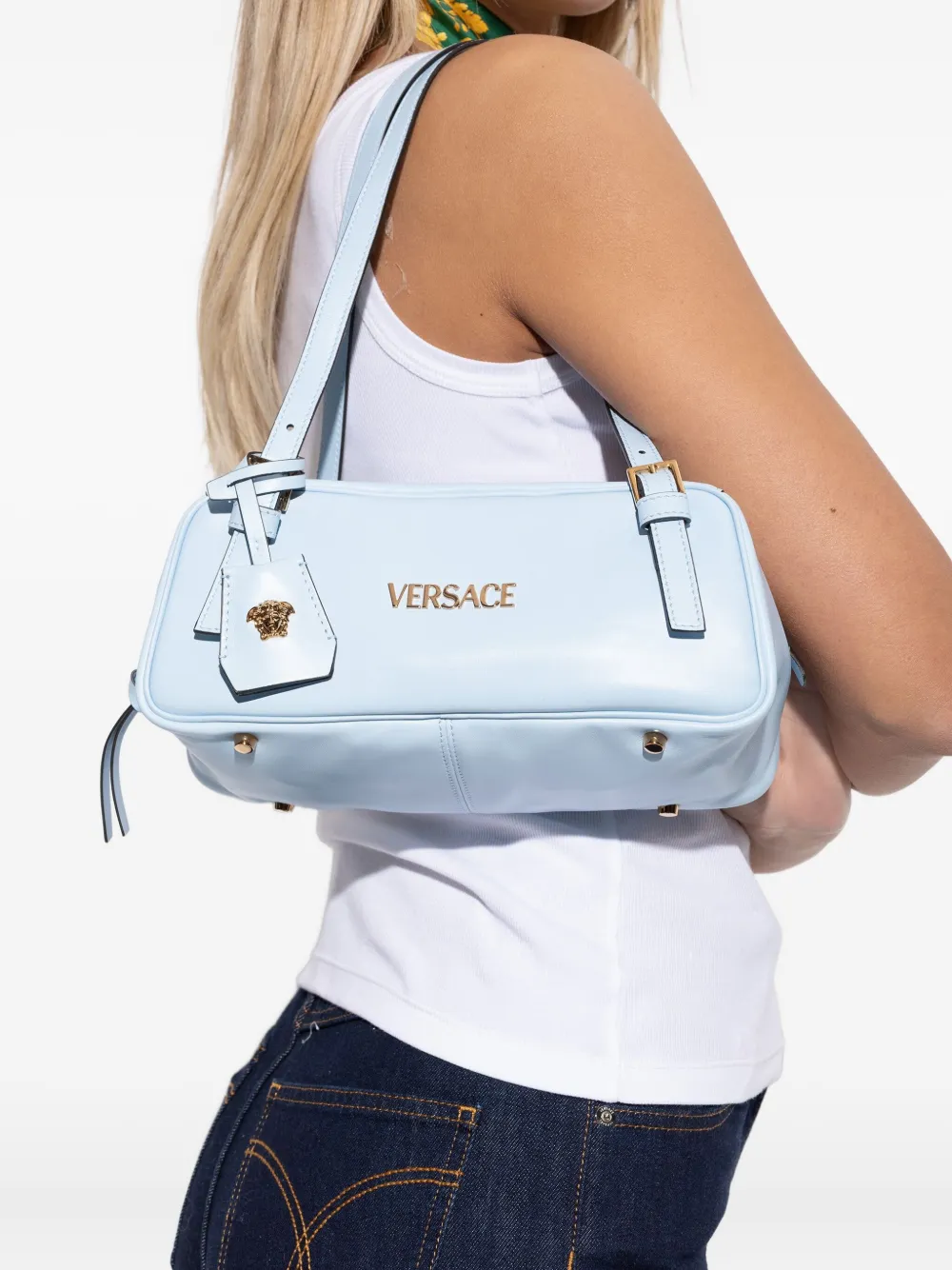 Versace Tag shoulder bag - Blauw