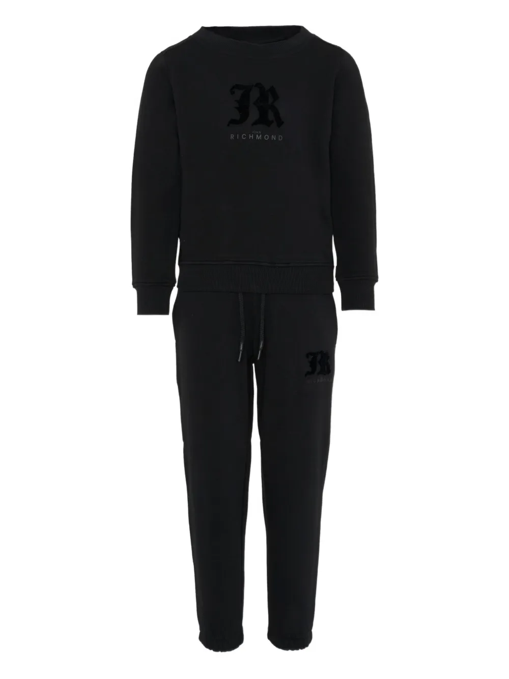 John Richmond Junior logo long-sleeve tracksuit set - Nero