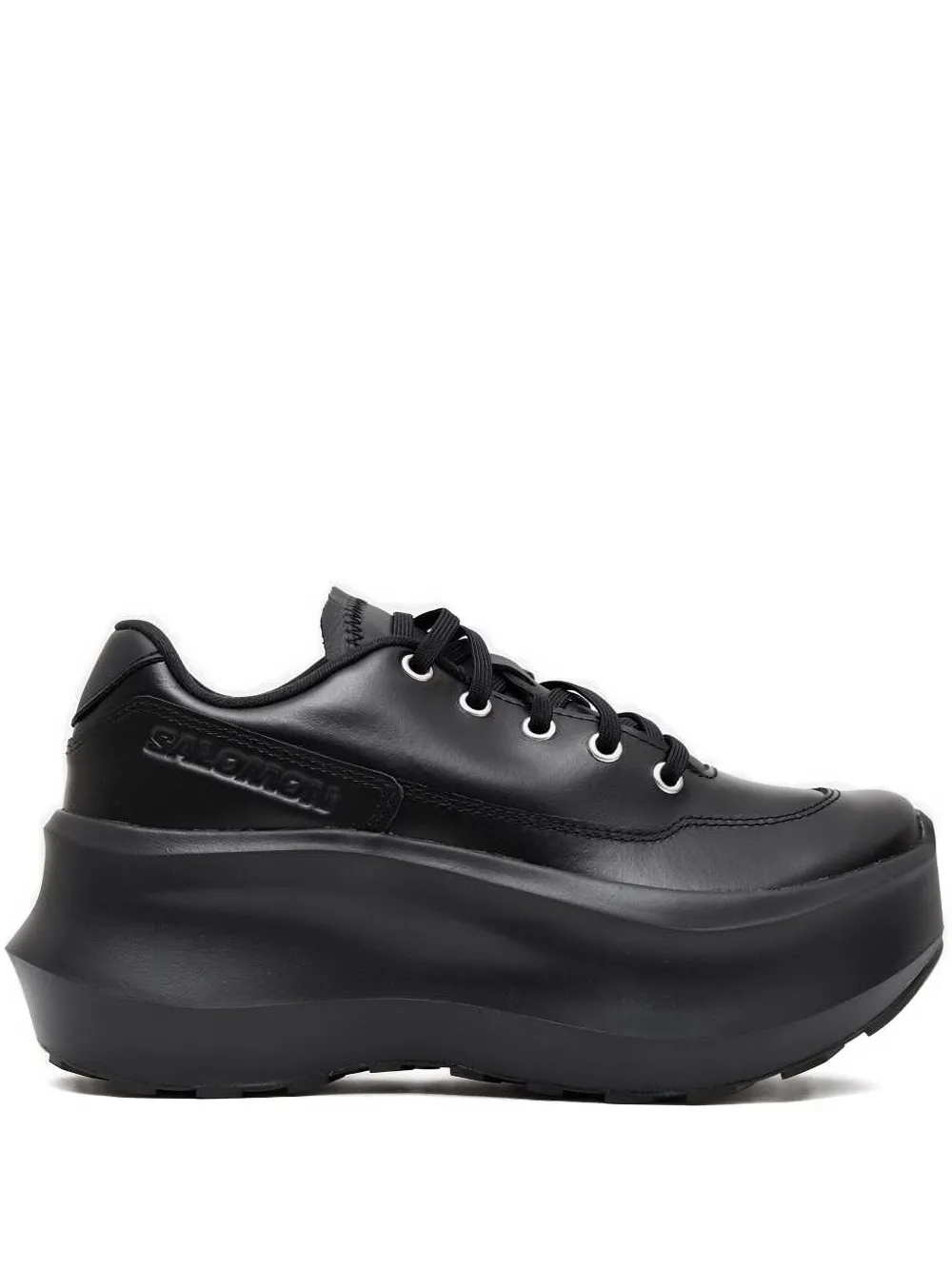 Comme Des Garçons Salomon Leather Platform Sneakers In Black