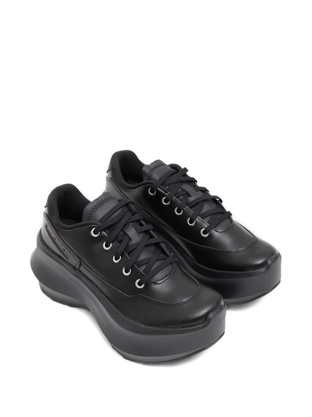 Comme Des Garçons Salomon Leather Platform Sneakers In Black